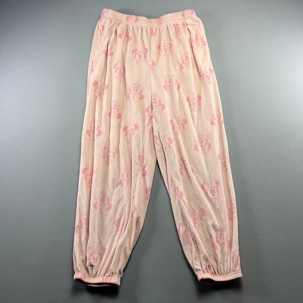 Disney Minnie Mouse Pajama Pants Womens M 8-10 Pink All Over Print Sleep Wear